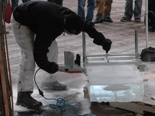 On the left side, there is a person bending and working. Beside him, there is an object. In the...