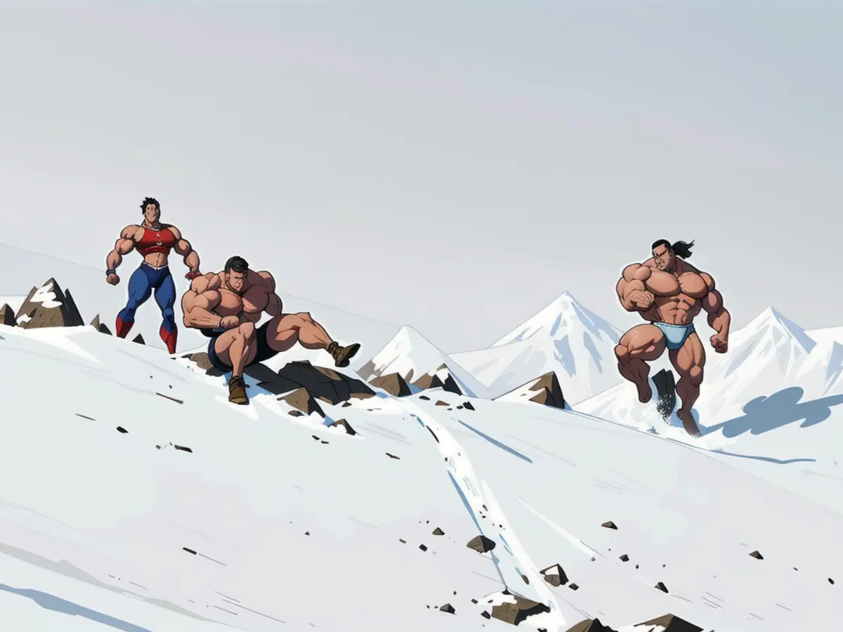 Individual submerged in a substantial pile of snow.