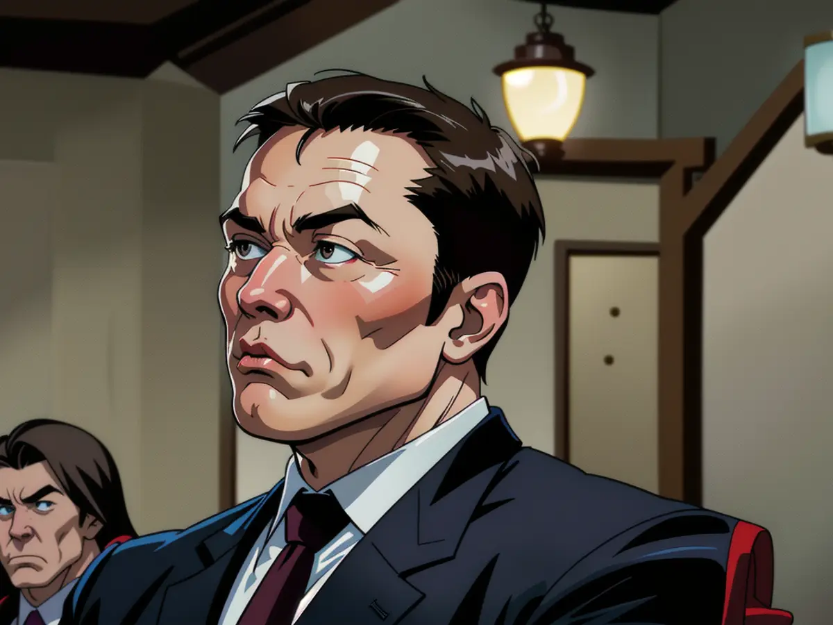 Elon Musk attends as Donald Trump delivers remarks at a gathering with House Republican members in...