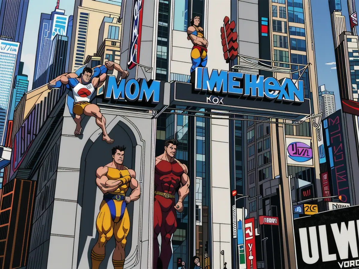 NEW YORK, USA – 2023/11/21: Signage displayed prominently at the primary entrance of FOX News'...