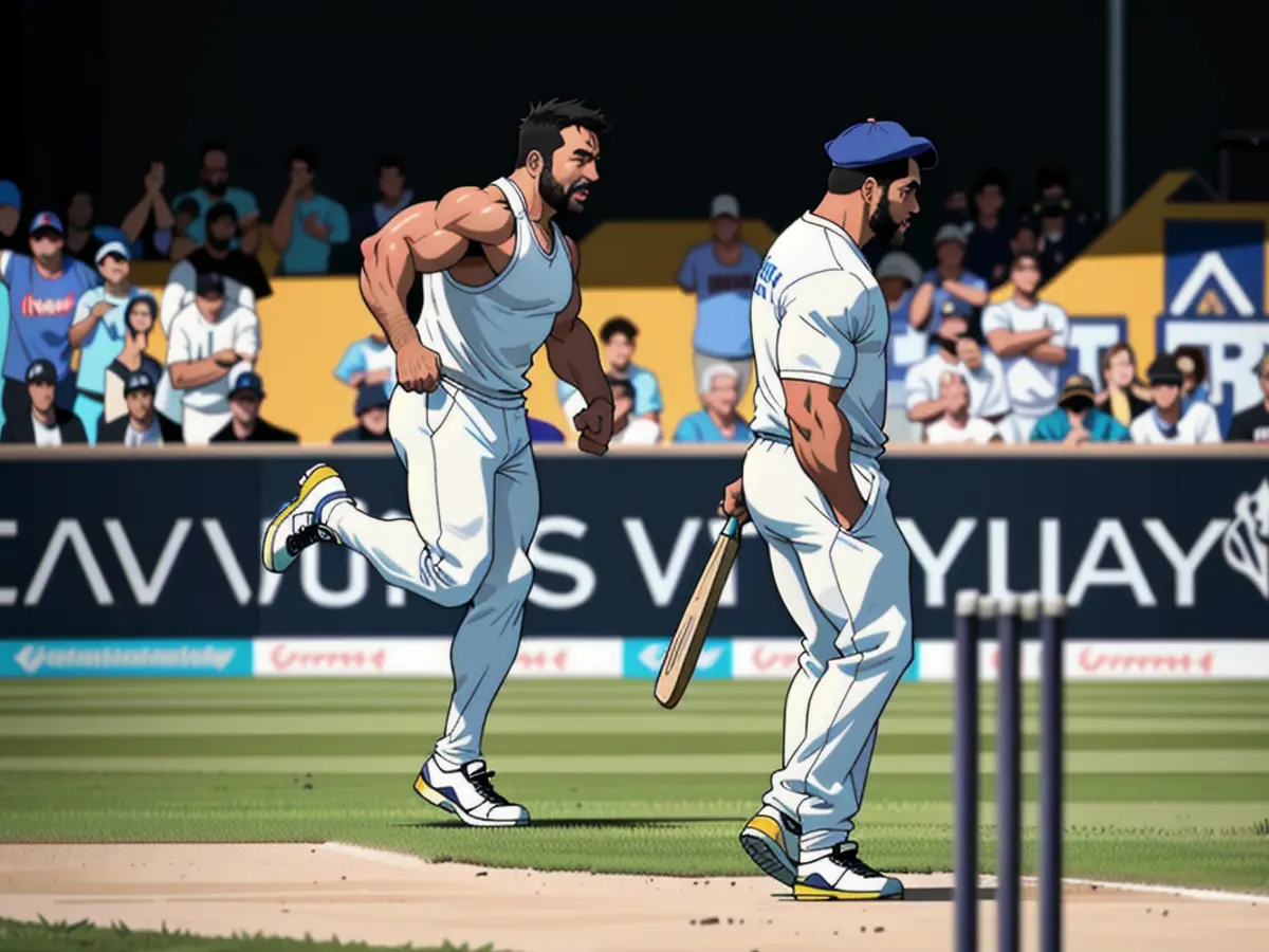 During the third Test in Brisbane, Pat Cummins successfully removes Rohit Sharma from the contest.